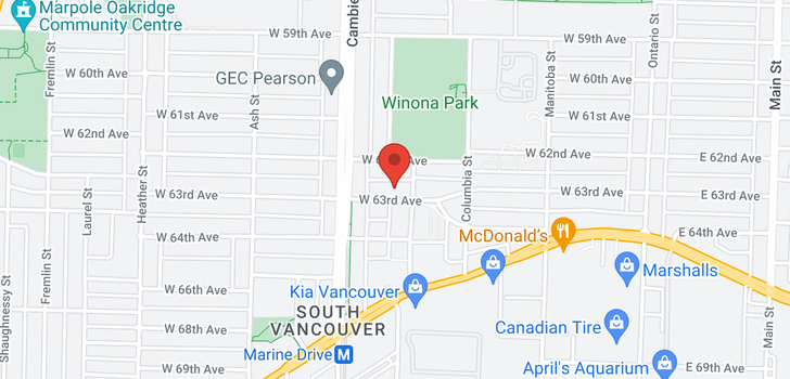map of 439 W 63RD AVENUE